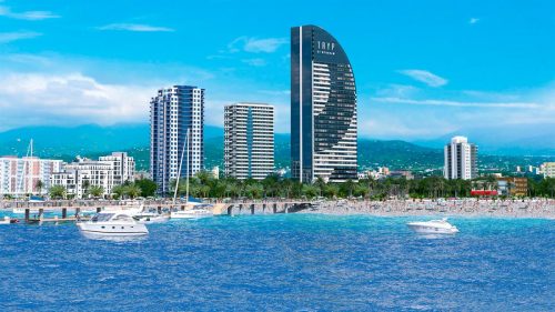 Butai Batumyje prie jūros pirmoje juostoje