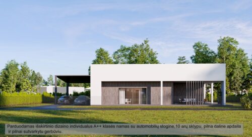IŠSKIRTINIO DIZAINO, VIENO AUKŠTO A   KLASĖS NAMAI SU 10 ARŲ SKLYPU