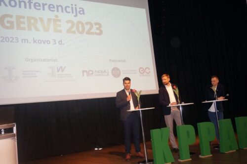 Konferencijoje „GERVĖ 2023“: Aplinkos ministro S. Gentvilo pranešimas, dėmesys tvarumui, energetikos sprendimams ir žvilgsnis į ateitį – 3D namų spausdinimas Lietuvoje