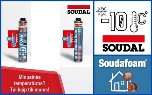 SOUDAL žieminės montavimo putos – geriausias būdas montuoti langus ir duris net esant žemai temperatūrai