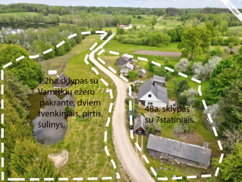 Parduodami 1,2ha ir 48a. žemės sklypai Vilniaus raj. Varnikių kaime, su plačia ežero pakrante,