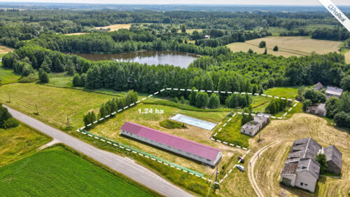 Parduodamas verslo pastatas 569 m2 su tvenkiniu ir šalia ežero – 8 km nuo Ukmérgés plento.